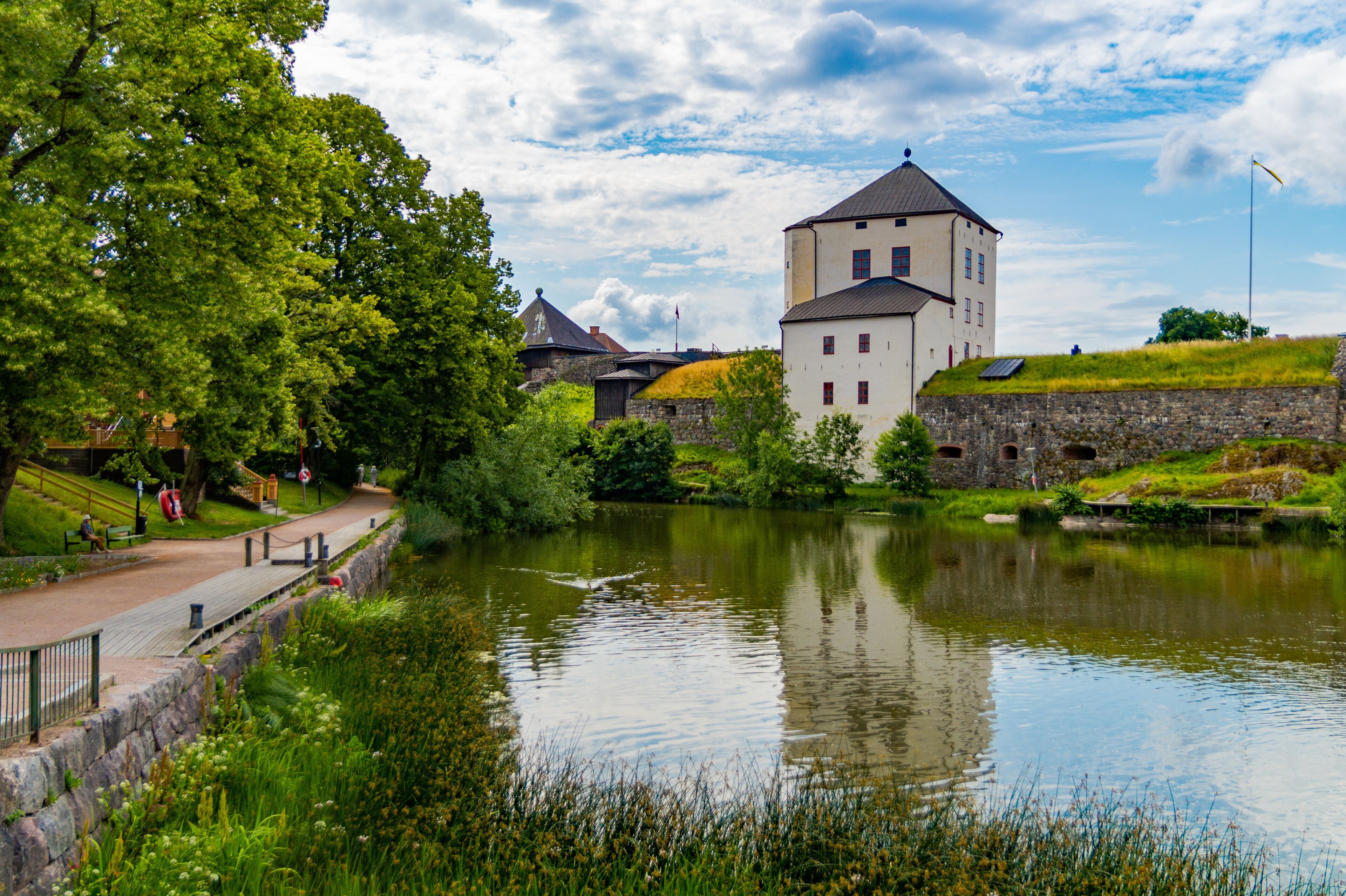 View of Nykoping castle, Sweden over the river.