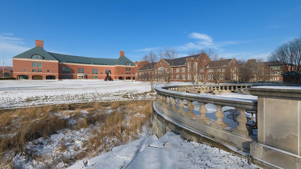 Bardeen Quadrangle and Grainger Engineering Library at the University of Illinois at Urbana-Champaign