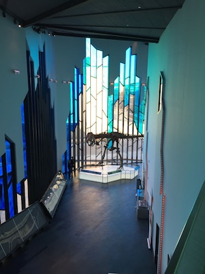 Dinosaurs and stained glass at Prairiefire in Overland Park, Kansas.  This is a cool museum.
