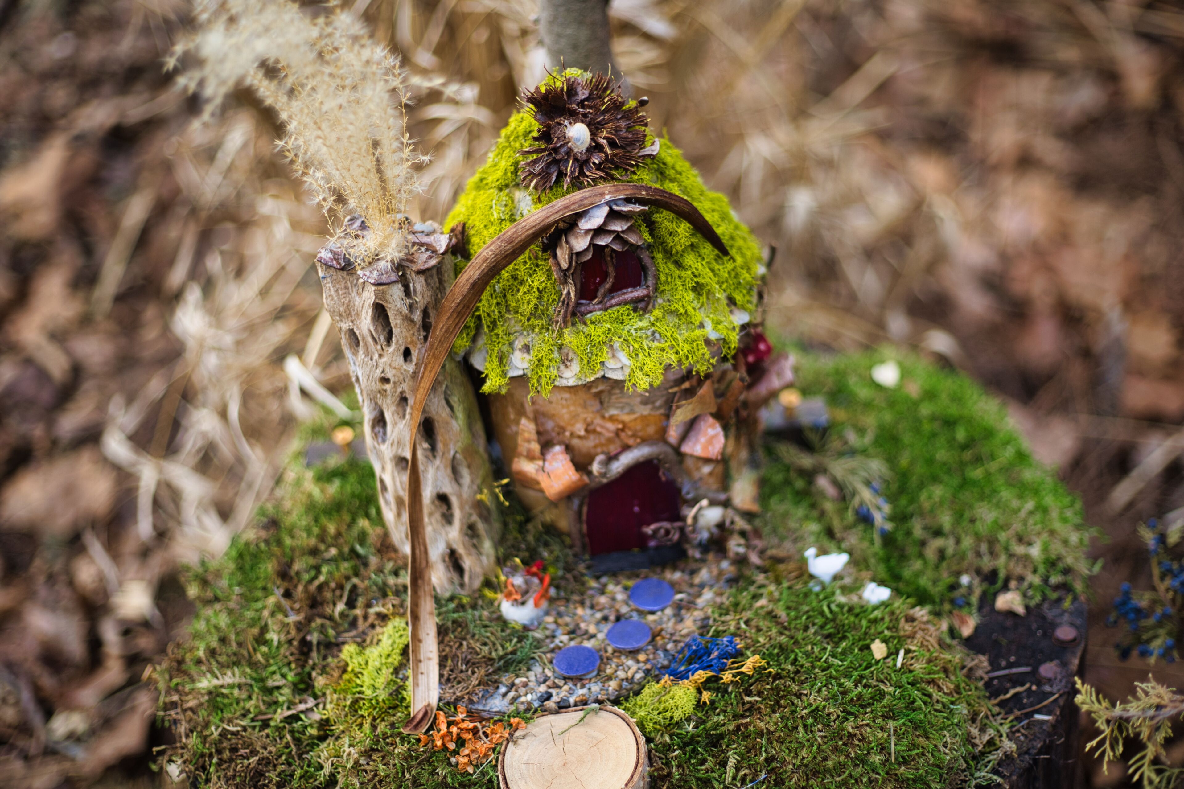 Gnome and fairy villages at Overland Park Arboretum & Botanical Gardens, Kansas, United States