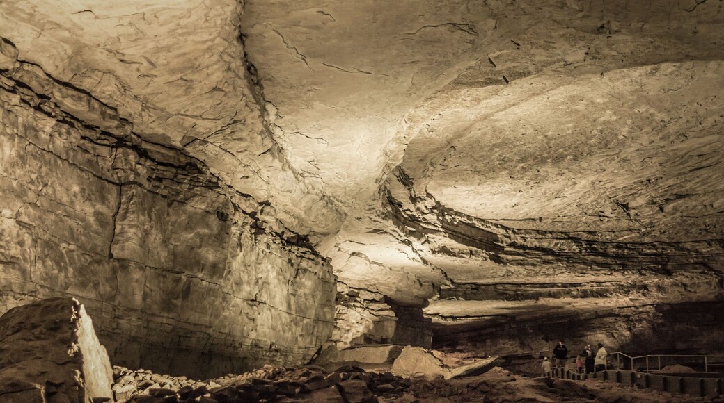 Panoramic view of the cave ceiling in Mammoth Cave National Park
