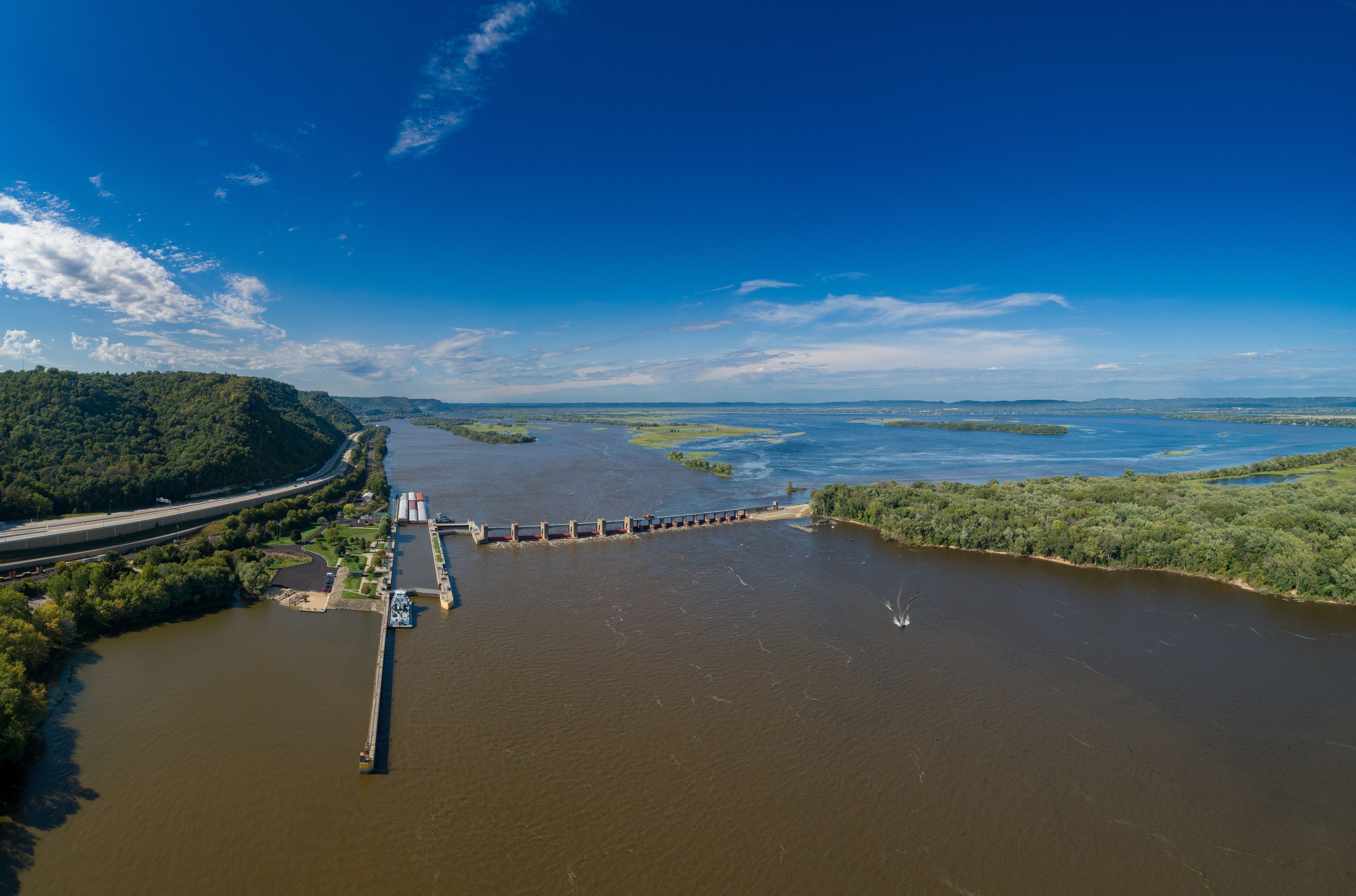Mississippi river aerial view