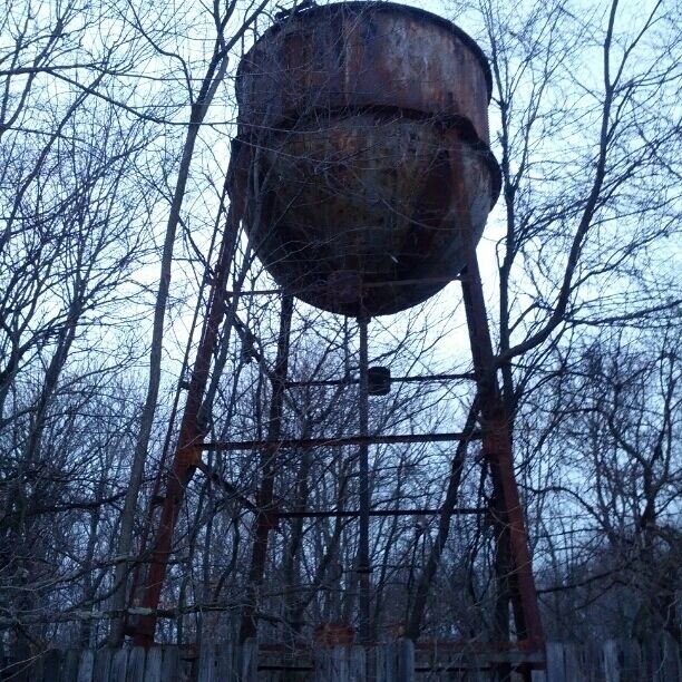 An abandoned water tower in the cabin area of Raccoon Creek State Park.
