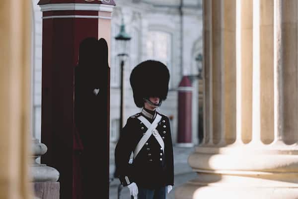 A royal guard at the palace in Copenhagen. Gorgeous architecture in the heart of Copenhagen, and thick with history.
Go around 12 if you wanna see the changing of the guard. Its pretty cool.