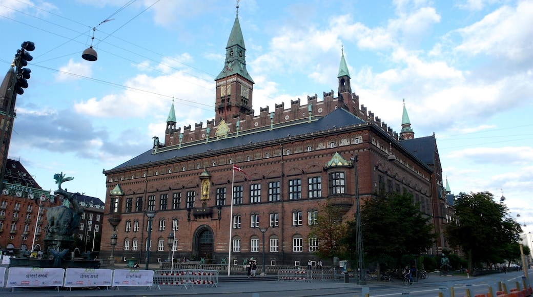 Copenhagen City Hall is the headquarters of the municipal council as well as the Lord mayor of the Copenhagen Municipality, Denmark. The building is situated on City Hall Square in central Copenhagen.