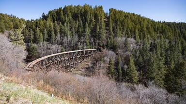 Mexican Canyon Trestle, old wooden railroad trestle