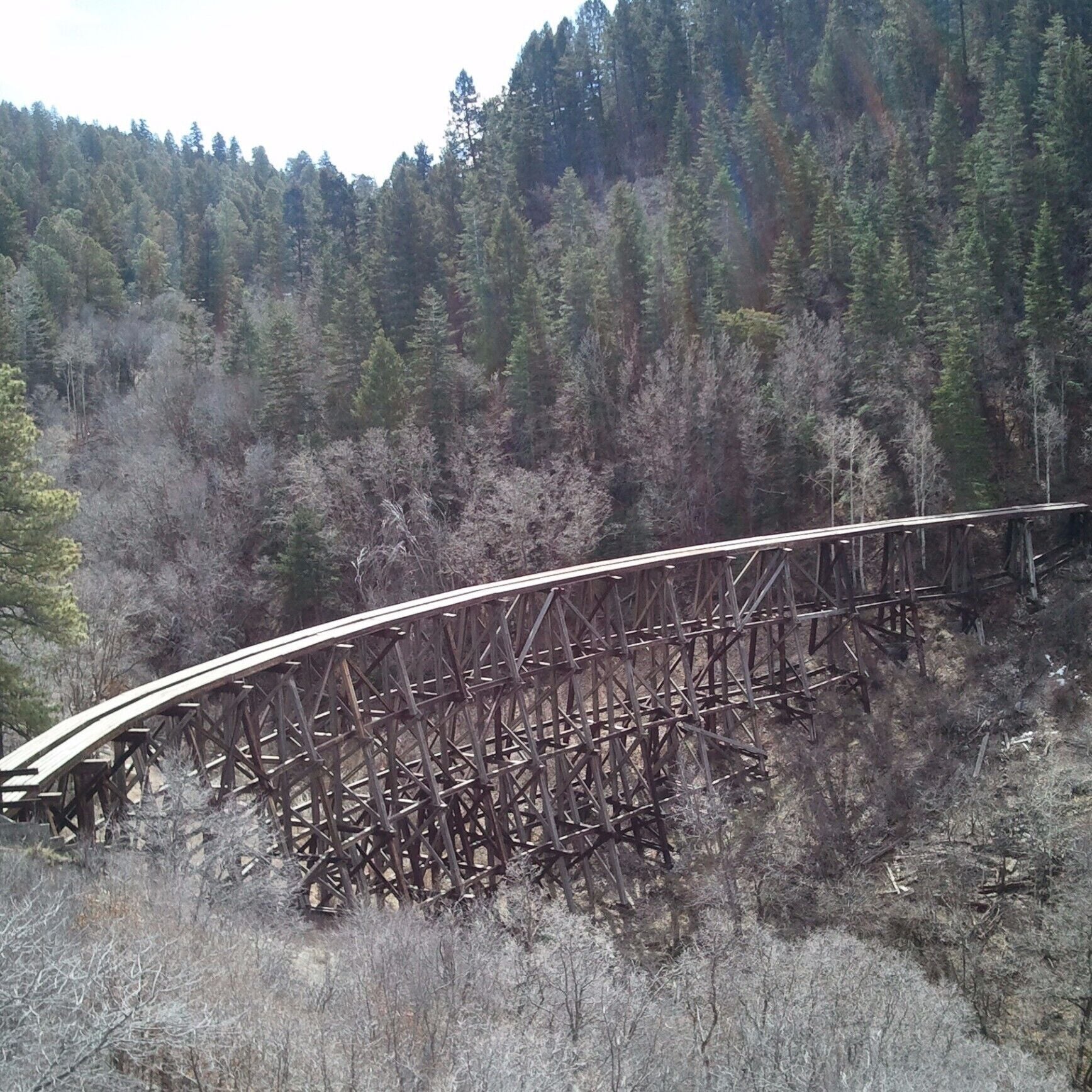 The only thing left of the old railroad from Alamogordo NM  up 8,000 feet to the clouds.
