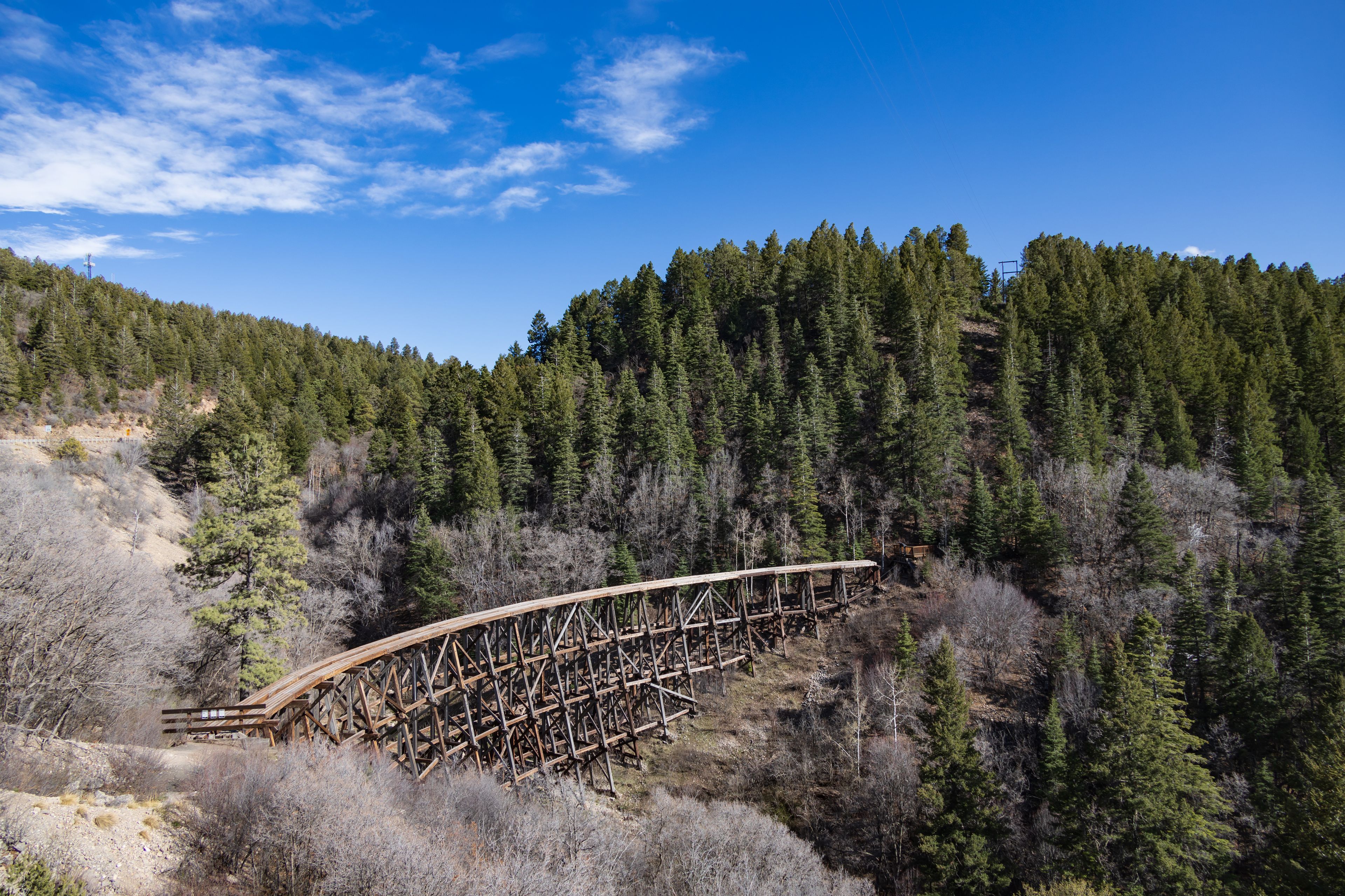 Mexican Canyon Trestle, old wooden railroad trestle