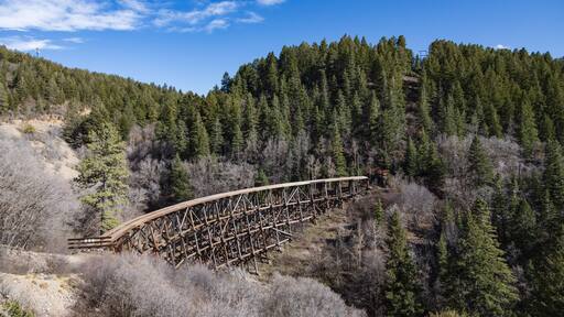 Mexican Canyon Trestle, old wooden railroad trestle