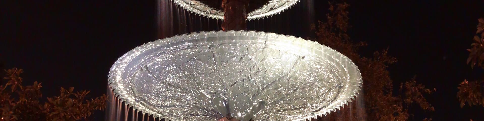 Refurbished fountain at Orange Public Library
