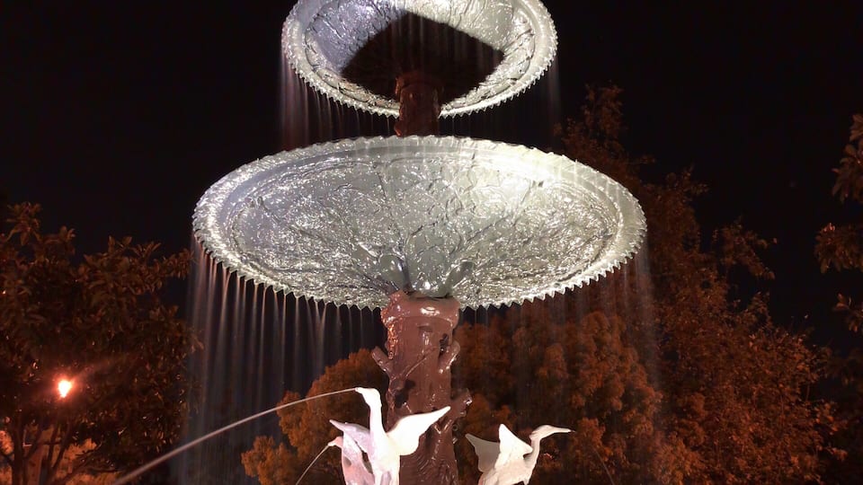 Refurbished fountain at Orange Public Library