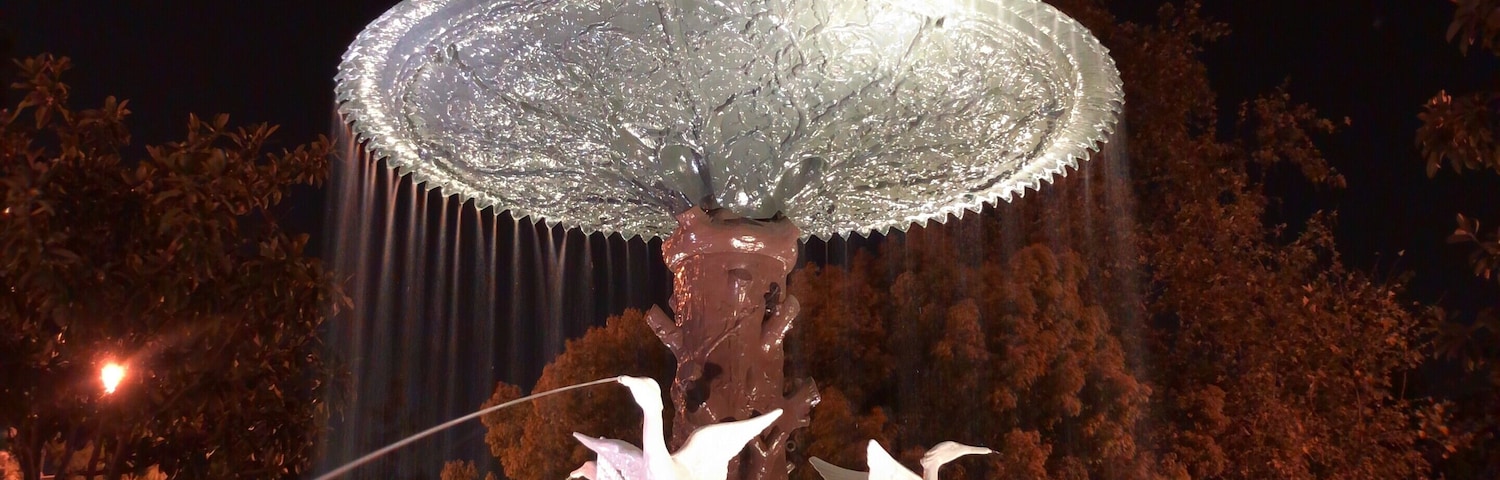 Refurbished fountain at Orange Public Library