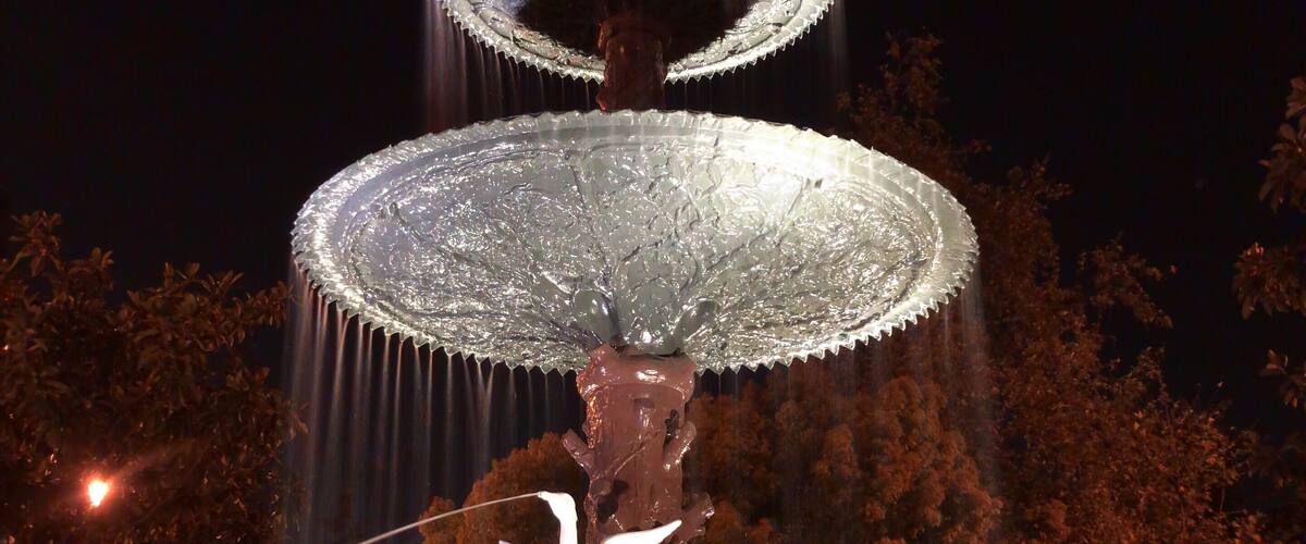 Refurbished fountain at Orange Public Library