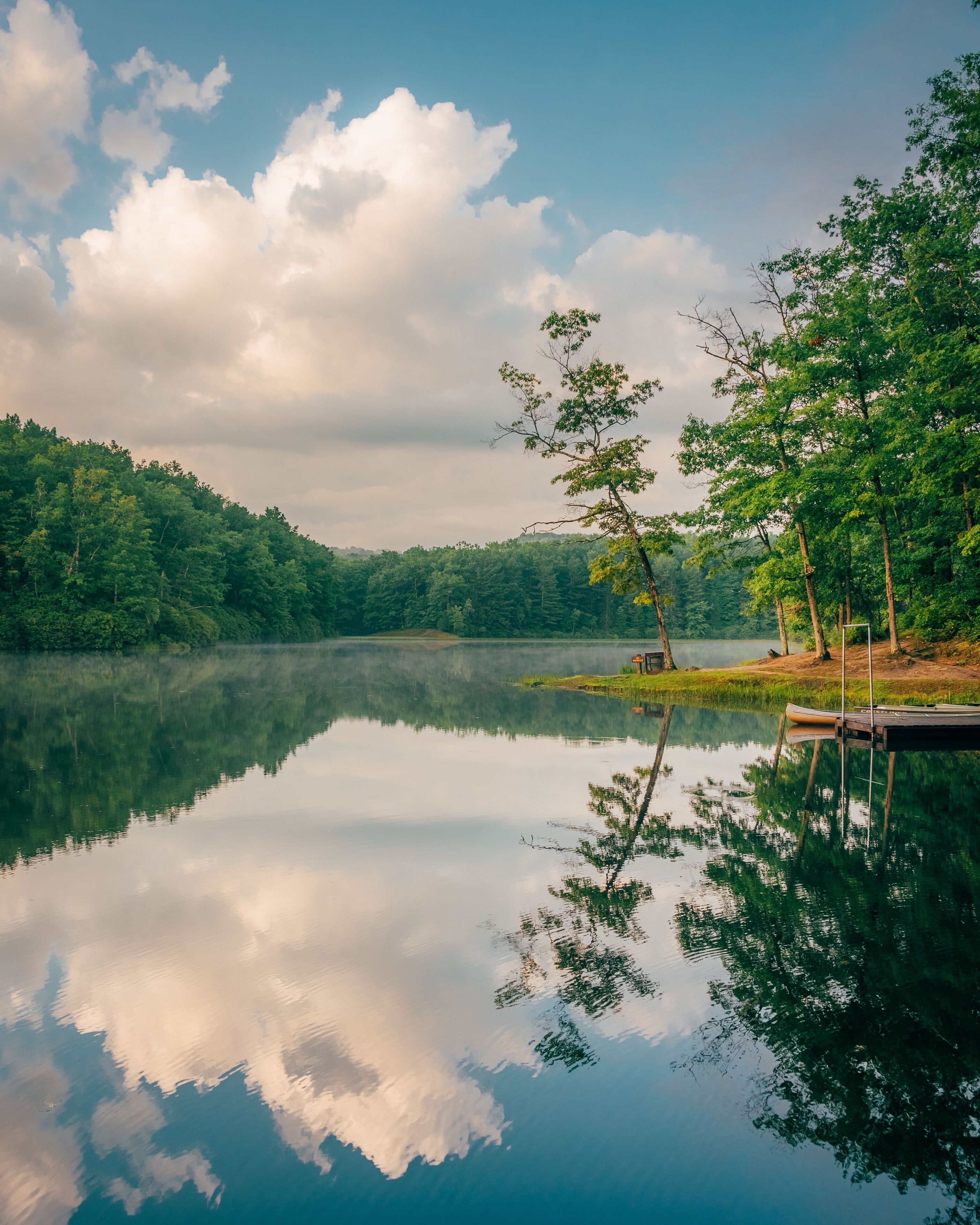 Boley Lake, at Babcock State Park in the New River Gorge, West Virginia