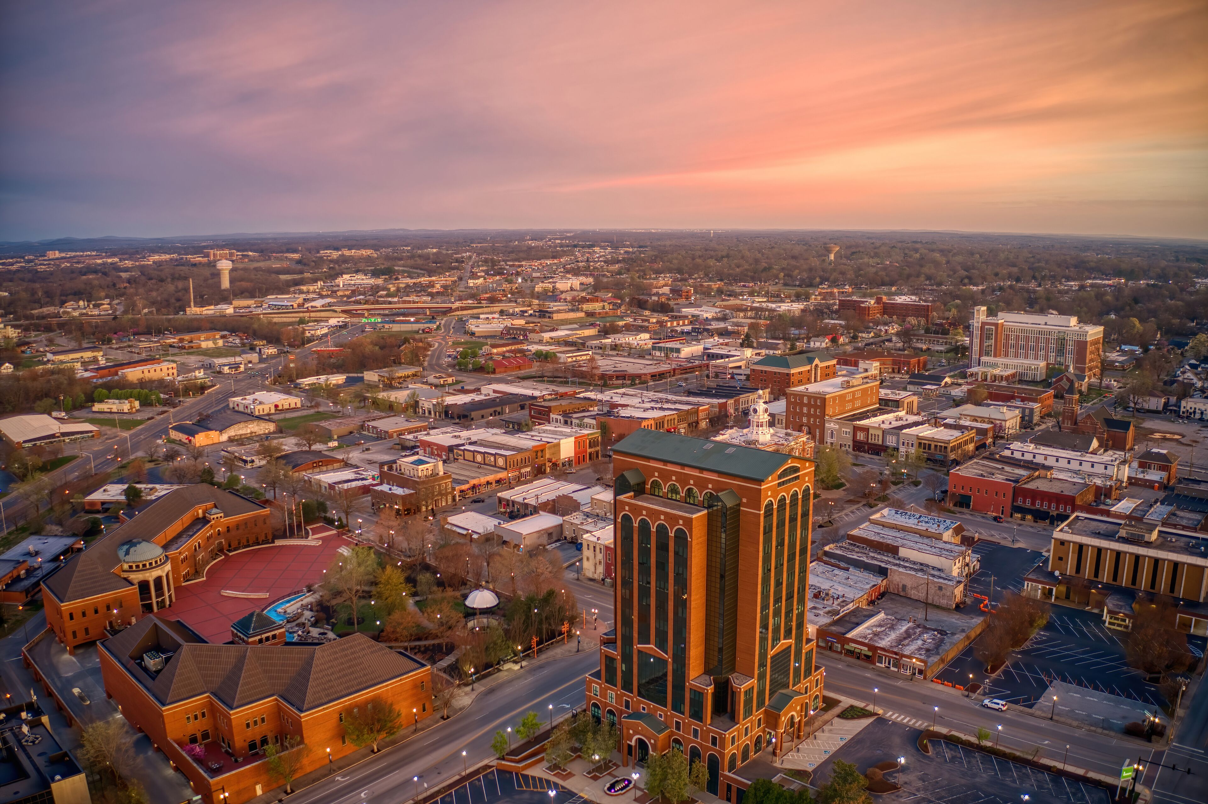 Aerial View of Murfreesboro, Tennessee at Sunrise