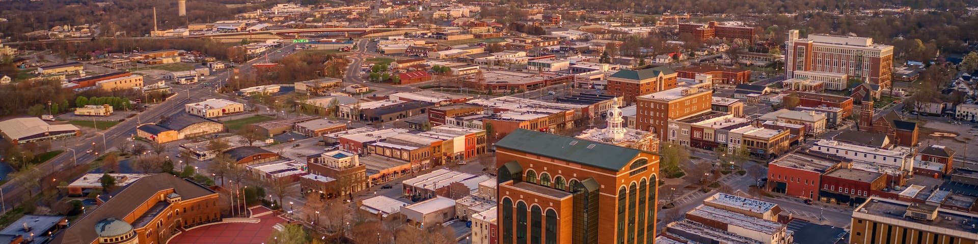 Aerial View of Murfreesboro, Tennessee at Sunrise
