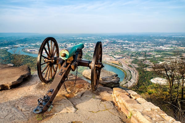Civil war era cannon overlooking Chattanooga