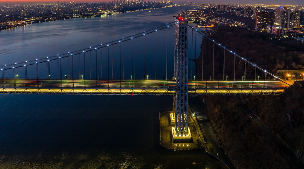 Aerial Drone Sunrise in Fort Lee, New Jersey