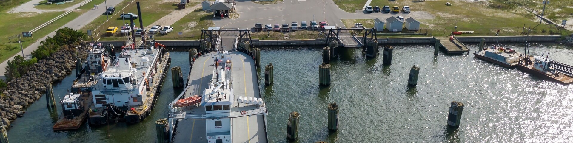 The Cedar Island Ferry, Cedar Island, North Carolina, United States. Cedar Island, North Carolina, United States.
