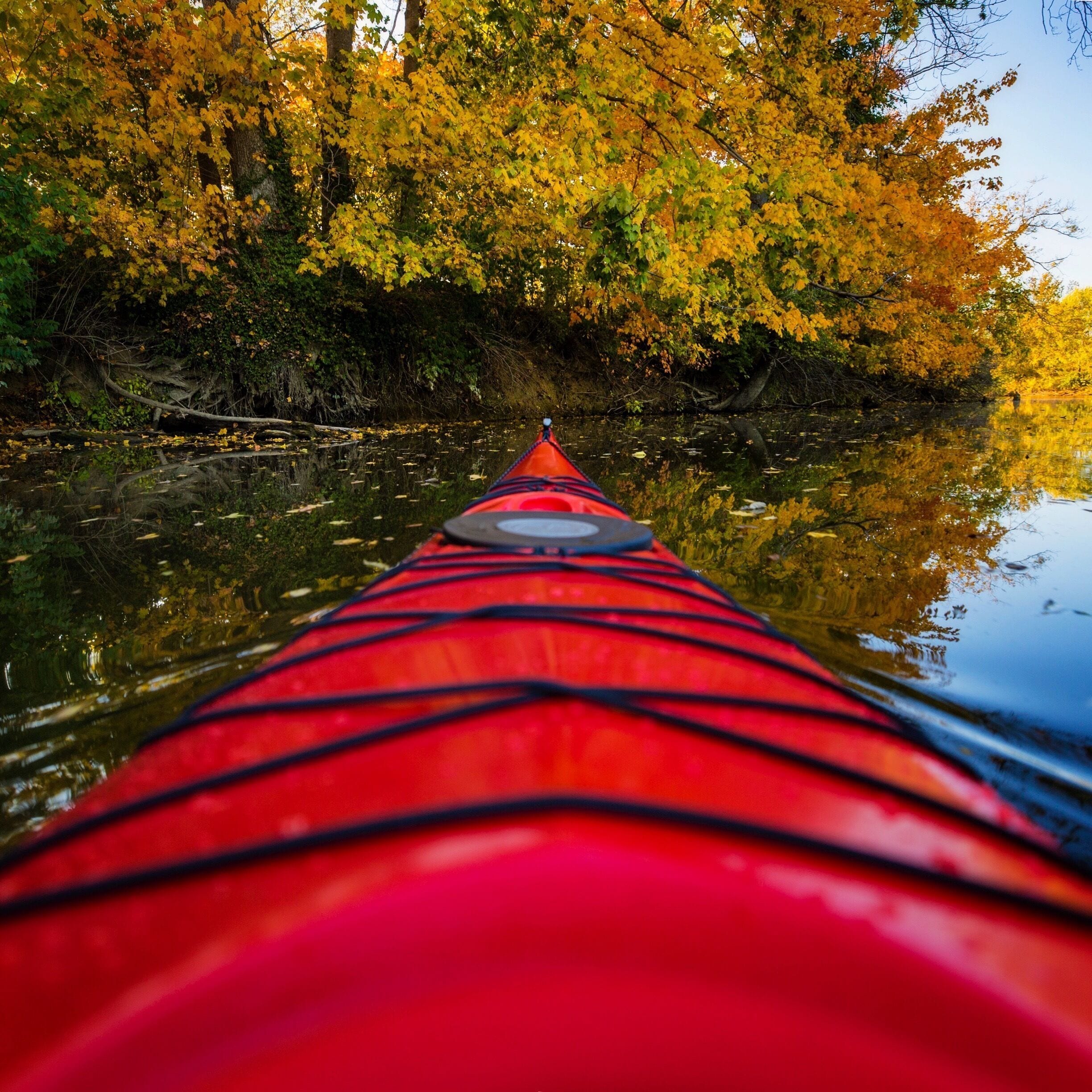 Paddling down Stoner creek during peak fall season. 