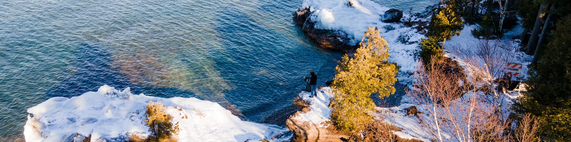 Presque Isle State Park in winter in Marquette, Michigan