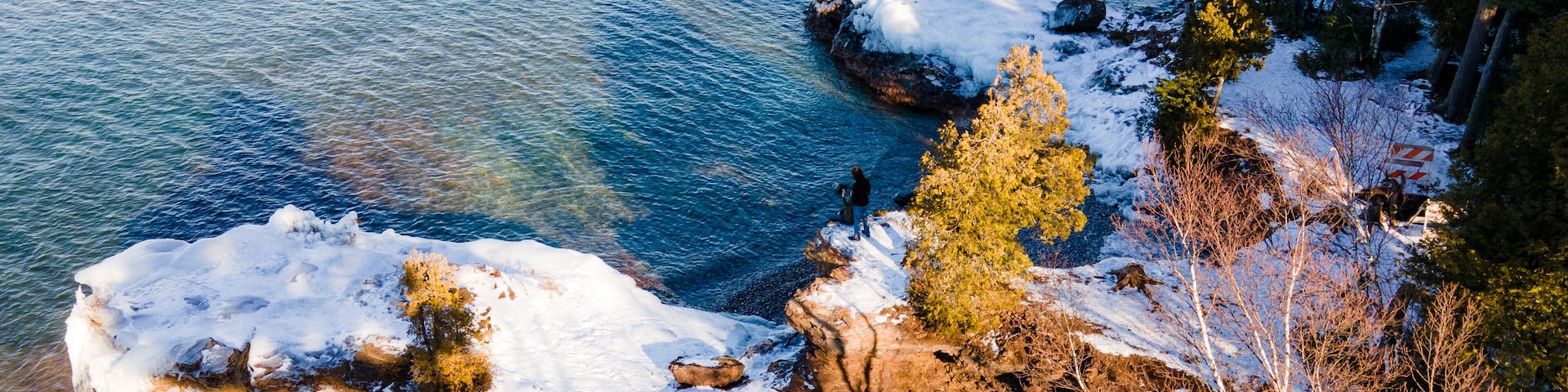 Presque Isle State Park in winter in Marquette, Michigan