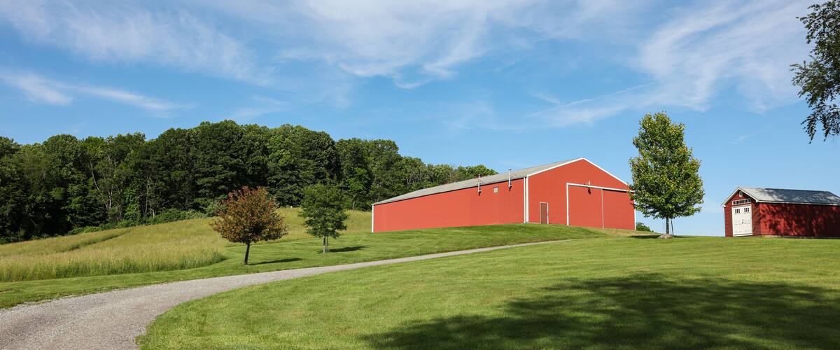 The scenery of Okehocking Preserve in the suburb of Philadelphia in summer, Newtown Square, Pennsylvania, USA