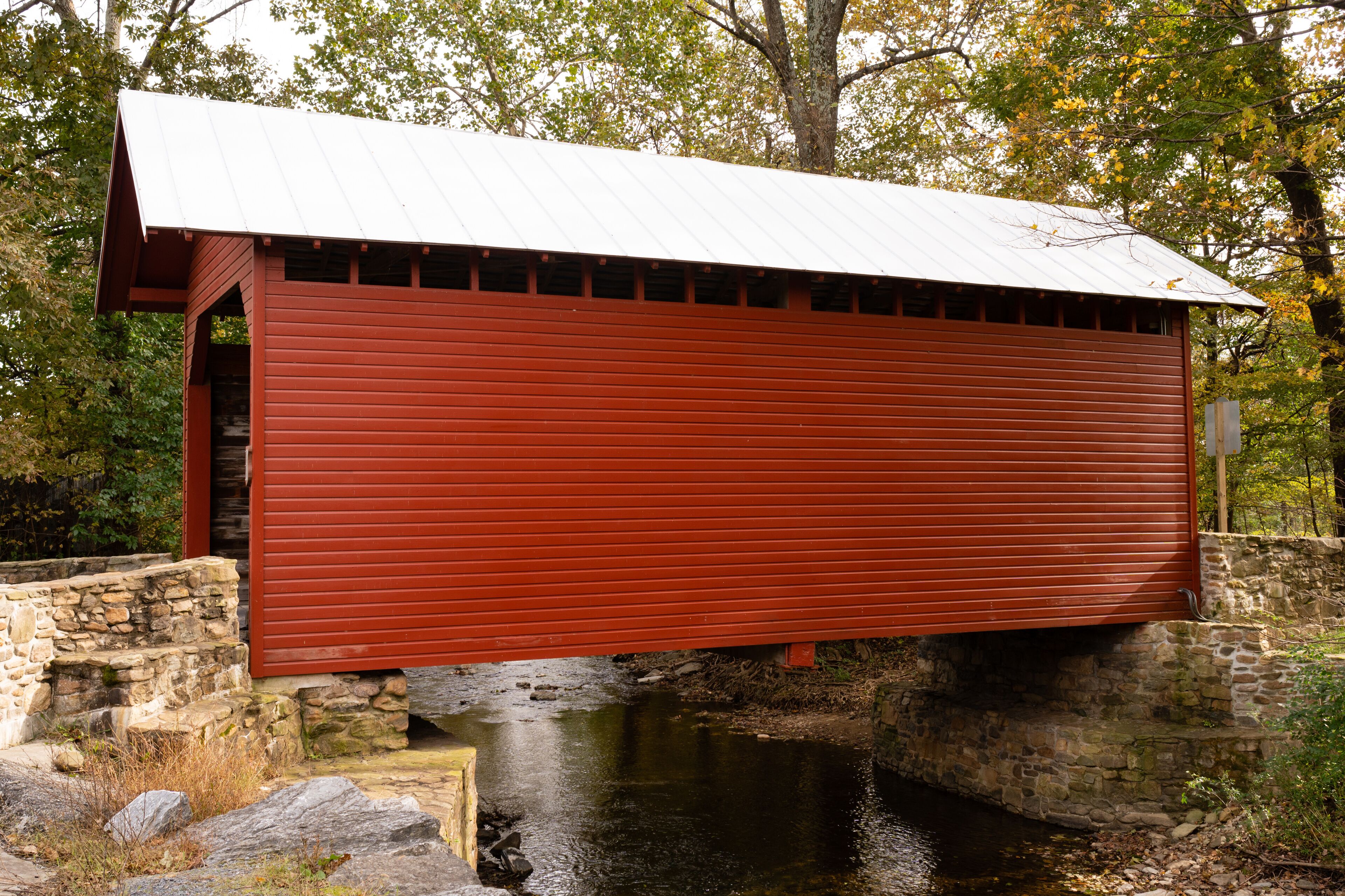 Side View Roddy River Covered Bridge Maryland State