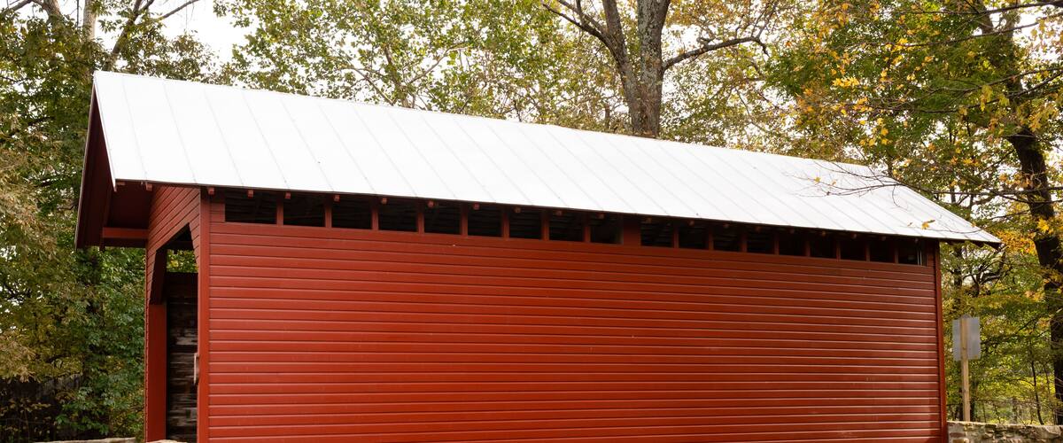 Side View Roddy River Covered Bridge Maryland State