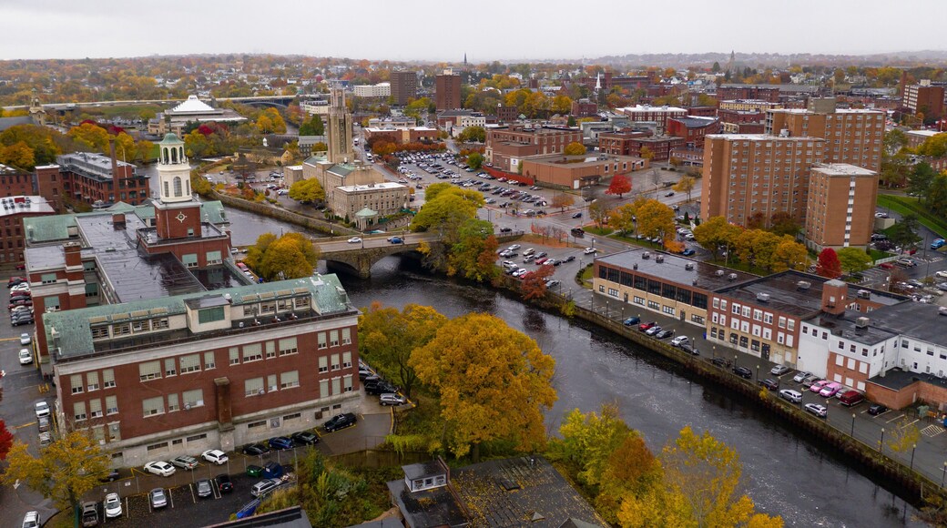 Overcast Skies over the Seekonk River Splitting Pawtucket Rhode Island