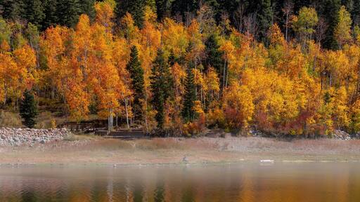 Panoramic view of Payson lakes recreation area in Utah.