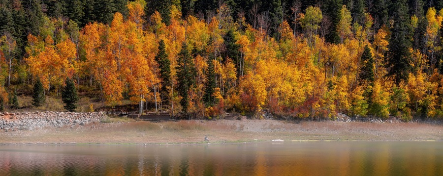 Panoramic view of Payson lakes recreation area in Utah.