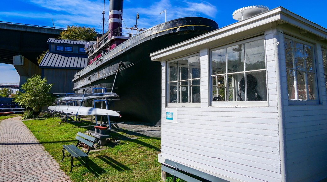 Kingston, New York USA The Historic Center on Roundout Creek which feeds into the Hudson River.