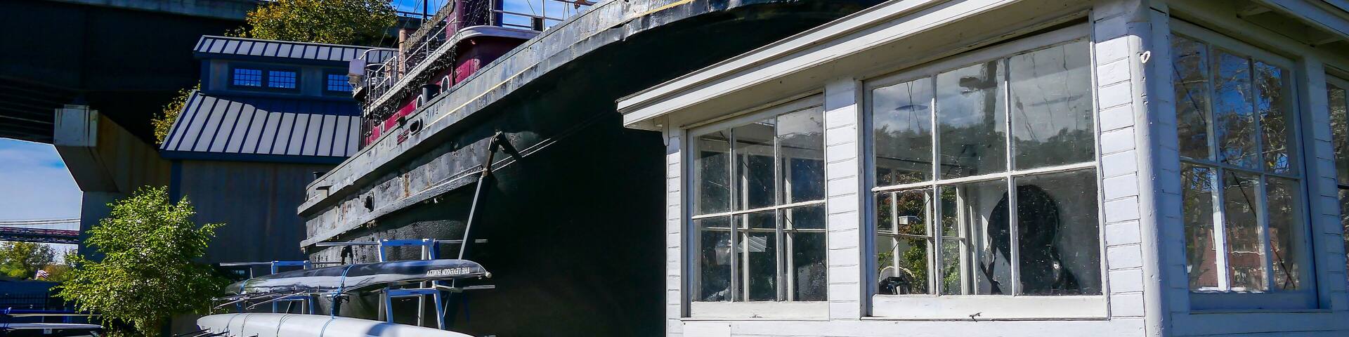 Kingston, New York USA The Historic Center on Roundout Creek which feeds into the Hudson River.