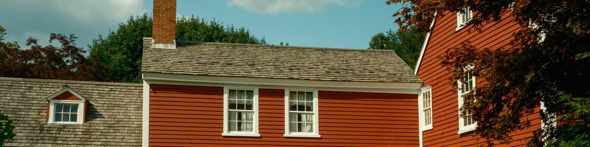 Historic red house in Peabody, Massachusetts