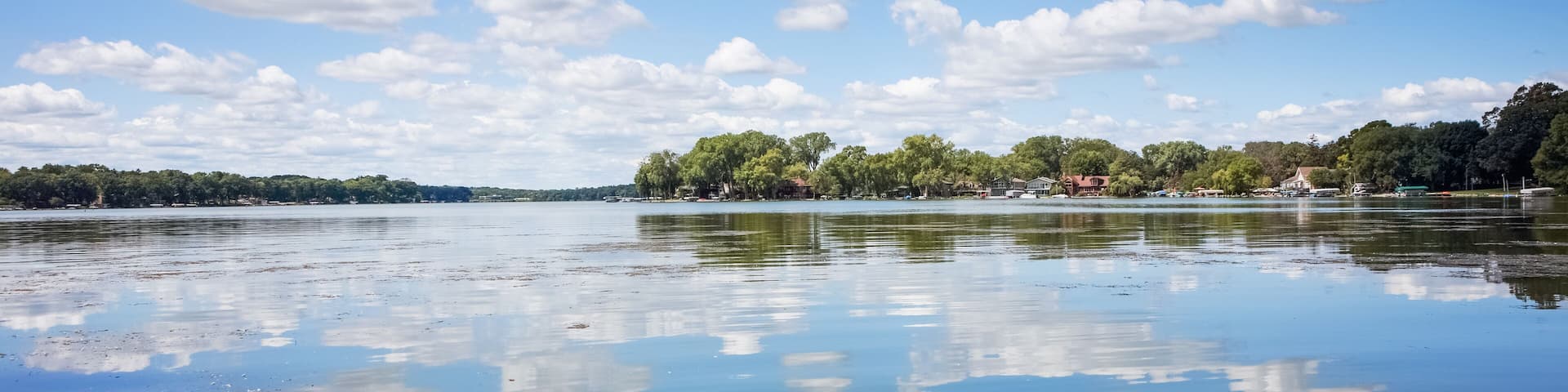 Frost Woods Beach on Lake Monona's Squaw Bay, in Wisconsin on a calm summer day