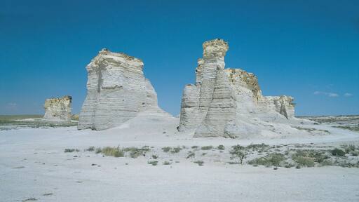 Chalk Pyramids, Monument Rocks, south of Oakley, Kansas, USA