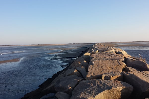 stony rock pier, ocean boardwalk, off-centered