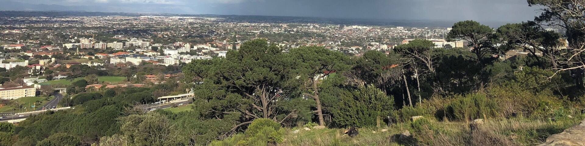 Clouds rolling in from Rhodes Memorial lookout facing the Cape Flats.
