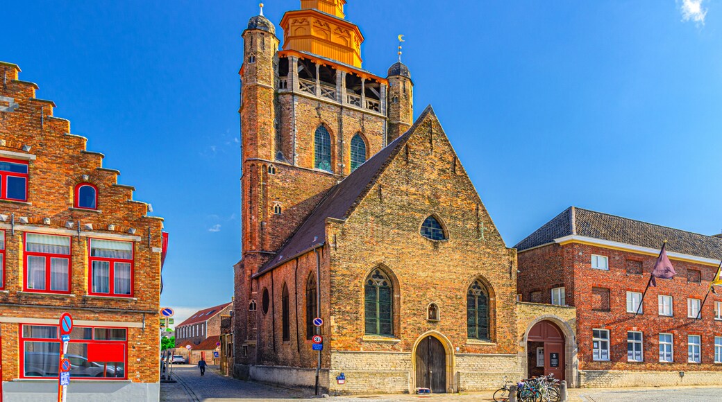 Adornesdomein Adornes estate Adornes Domain Jeruzalemkapel Jerusalem Chapel Kerk building in Brugge city historical centre, Bruges old town Sint-Anna quarter, West Flanders province, Belgium