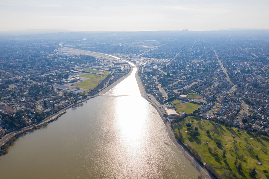 Aerial view of the beautiful Peck road park