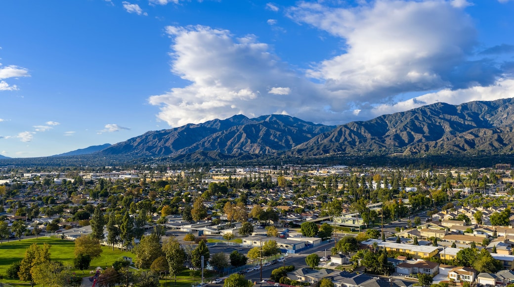 Aerial shot of the majestic San Gabriel Mountains in Duarte California USA