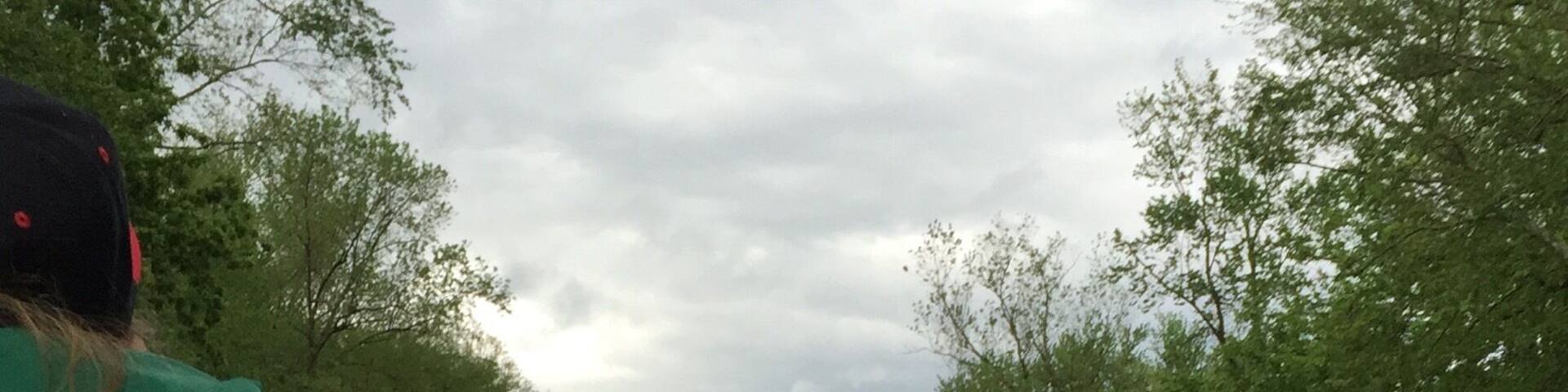 Canoeing on the Big Sandy River, getting ready to go through the Cut Thru.