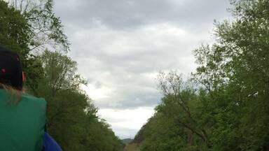 Canoeing on the Big Sandy River, getting ready to go through the Cut Thru.