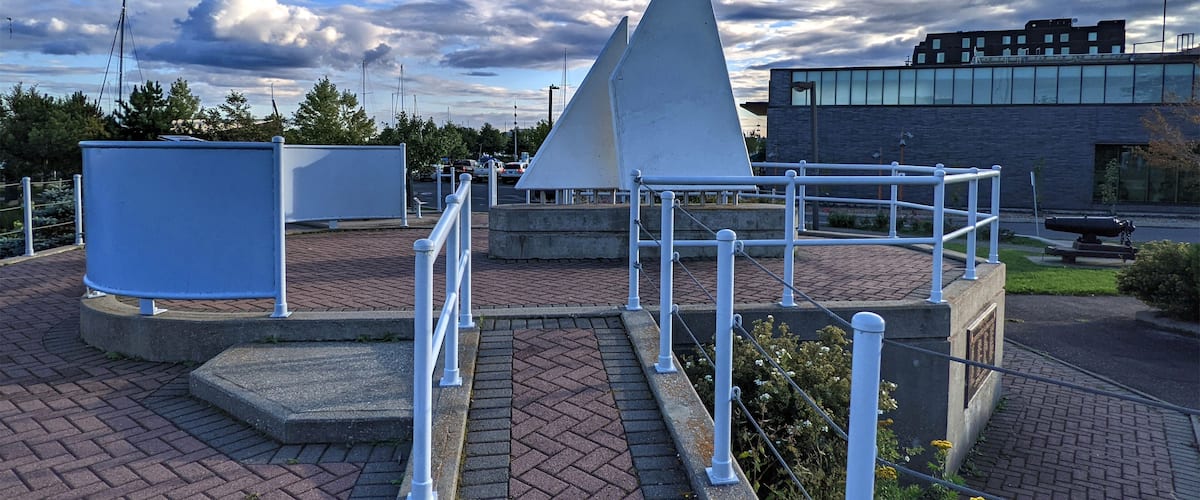 Sail boat structure at the park - Thunder Bay Marina, Ontario, Canada