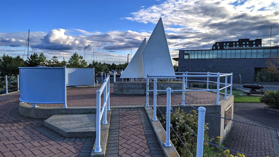 Sail boat structure at the park - Thunder Bay Marina, Ontario, Canada
