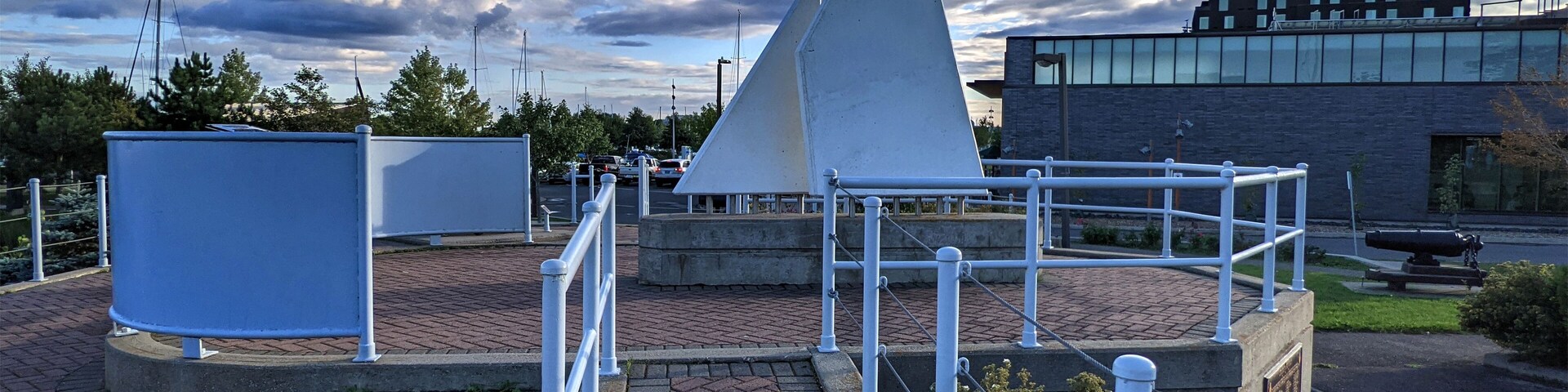 Sail boat structure at the park - Thunder Bay Marina, Ontario, Canada