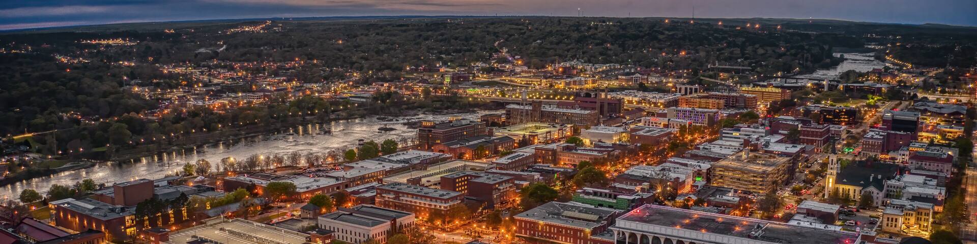 Aerial View of Columbus, Georgia at Dusk