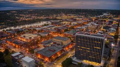 Aerial View of Columbus, Georgia at Dusk