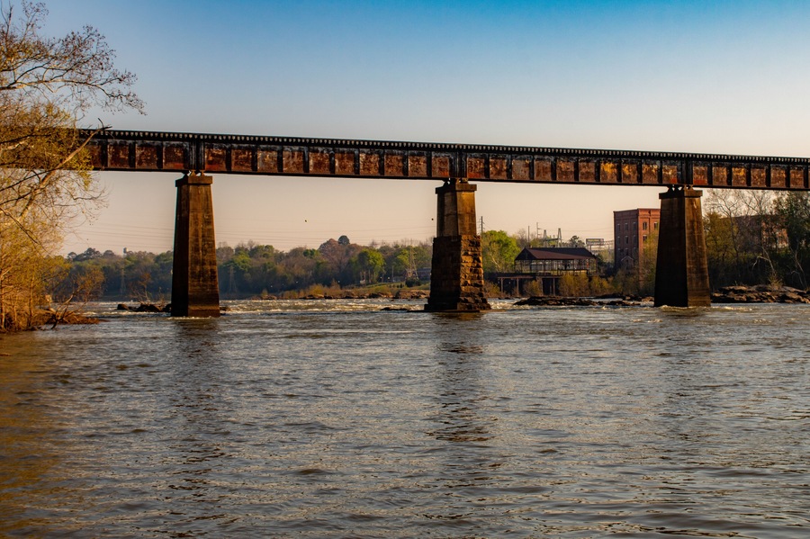 Railroad Bridge over the Chattahoochee River in Phenix City Alabama